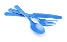 Disposable Plain Blue Disposable Plastic Cutlery